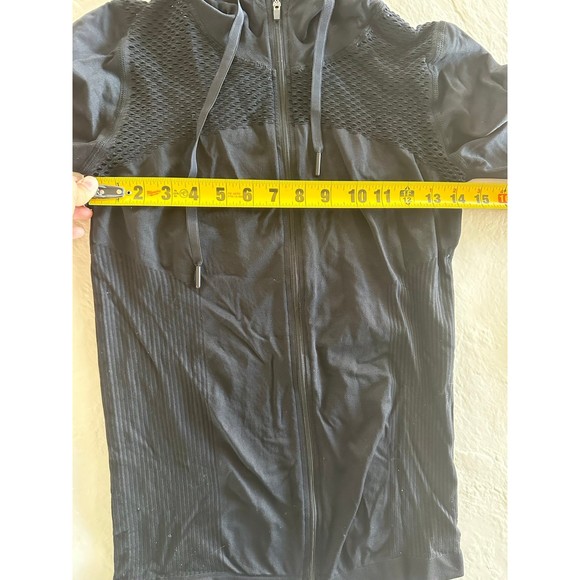 Fabletics Black Tech Mesh Full Zip Hooded Athletic Jacket - Picture 10 of 11